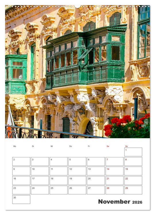 Produktbild: Valletta - K&uuml;stenstadt mit Charme (Wandkalender 2026 DIN A2 hoch), CALVENDO Monatskalender