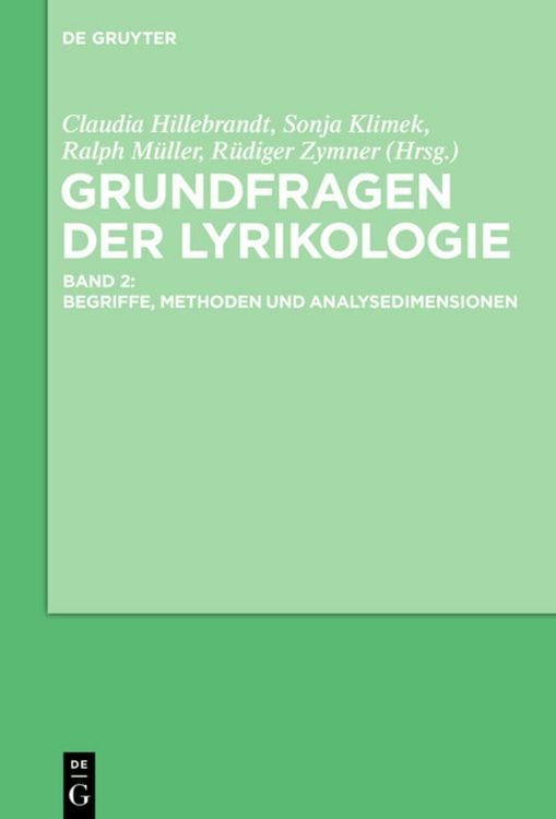 Produktbild: Grundfragen der Lyrikologie 2