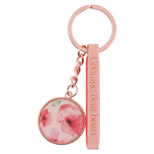 Produktbild: Coral Poppies Women's Keychain, Courage Dear Heart Floral