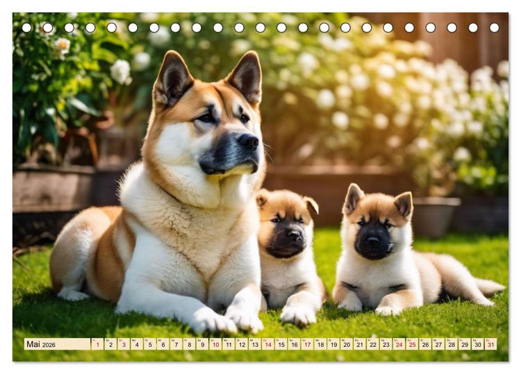 Produktbild: Akita Inu - Inbegriff der Treue (Tischkalender 2026 DIN A5 quer), CALVENDO Monatskalender
