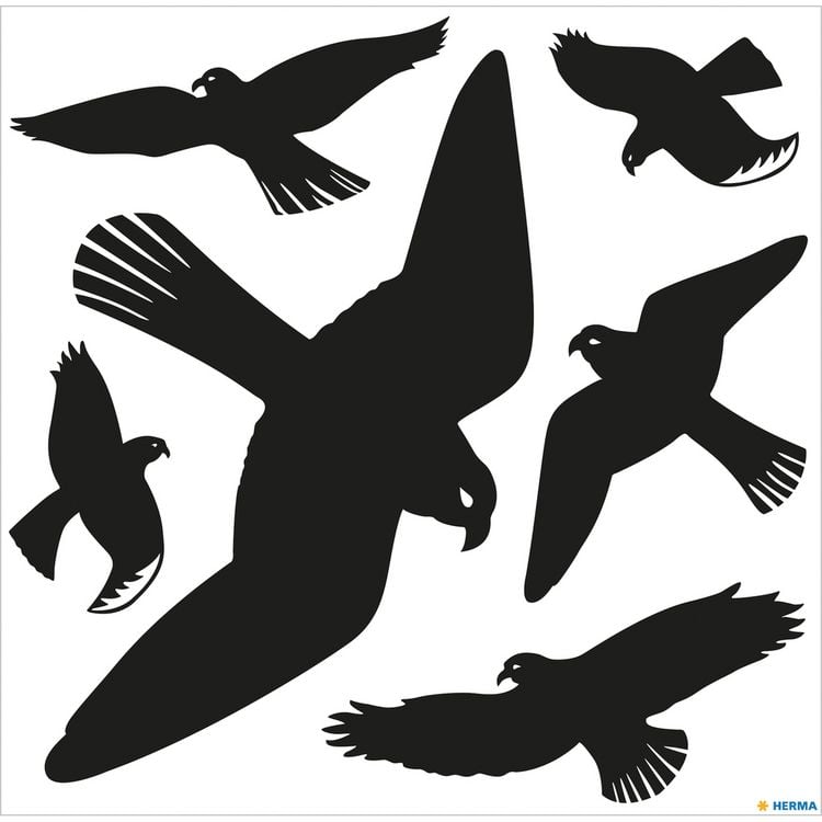 Produktbild: HERMA Warnv&ouml;gel Aufkleber f&uuml;r Fenster 30x30 cm wetterfest