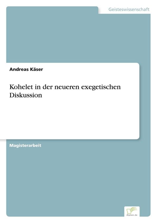 Produktbild: Kohelet in der neueren exegetischen Diskussion