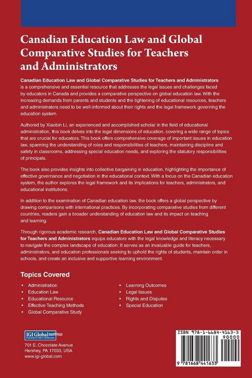Produktbild: Canadian Education Law and Global Comparative Studies for Teachers and Administrators
