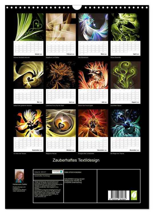 Produktbild: Zauberhaftes Textildesign (Wandkalender 2026 DIN A3 hoch), CALVENDO Monatskalender