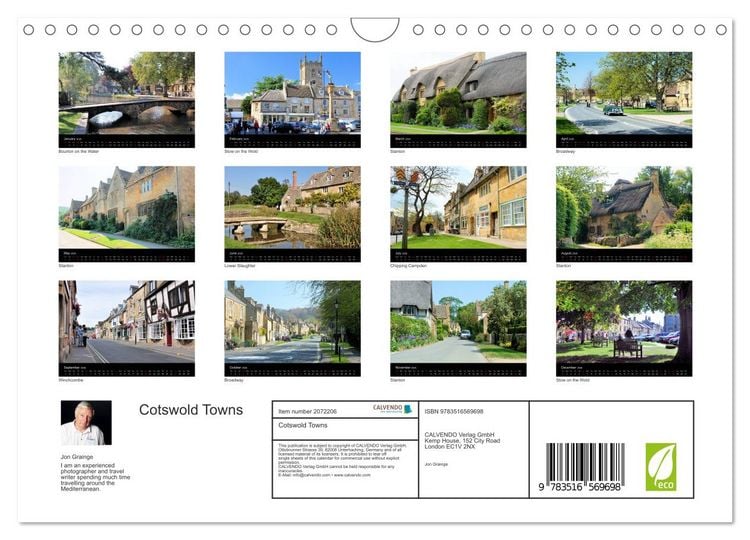 Produktbild: Cotswold Towns (Wall Calendar 2026 DIN A4 landscape), CALVENDO 12 Month Wall Calendar