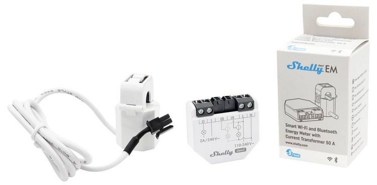 Produktbild: Shelly EM Gen3 - (1 x 50A CT included) Stromz&auml;hler Bluetooth, Wi-Fi