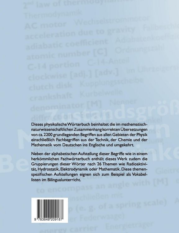 Produktbild: Fachw&ouml;rterbuch Physik - alphabetisch und thematisch geordnet