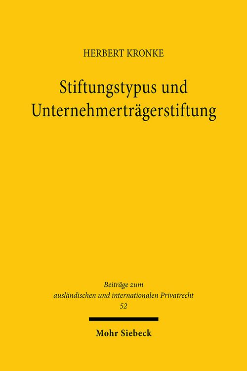 Produktbild: Stiftungstypus und Unternehmertr&auml;gerstiftung