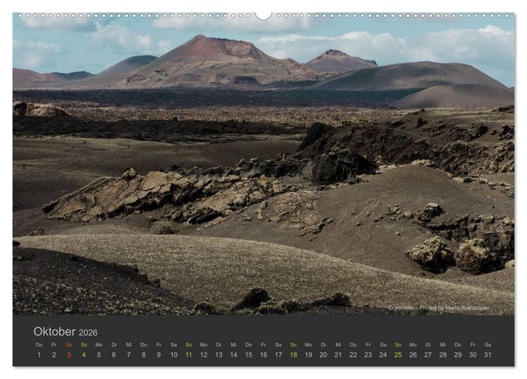 Produktbild: Vulkaninsel &ndash; Lanzarote (Wandkalender 2026 DIN A2 quer), CALVENDO Monatskalender