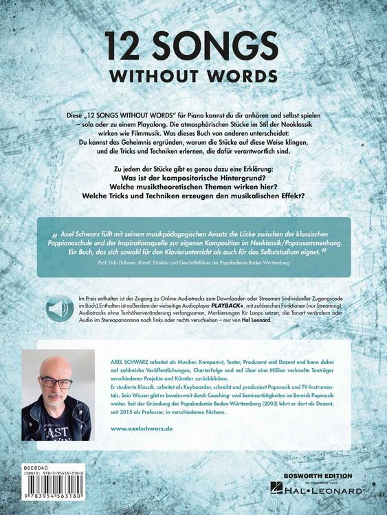 Produktbild: Axel Schwarz: 12 Songs Without Words