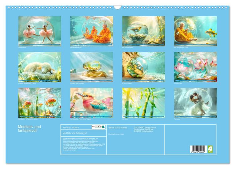 Produktbild: Meditativ und fantasievoll (Wandkalender 2026 DIN A2 quer), CALVENDO Monatskalender
