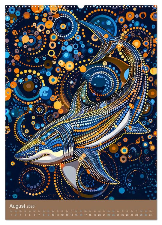 Produktbild: Wildes Australien - Tiere im Stile der Aborigine-Kunst (Wandkalender 2026 DIN A2 hoch), CALVENDO Monatskalender