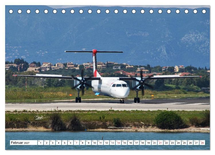 Produktbild: Flugzeuge auf Korfu (Tischkalender 2027 DIN A5 quer), CALVENDO Monatskalender