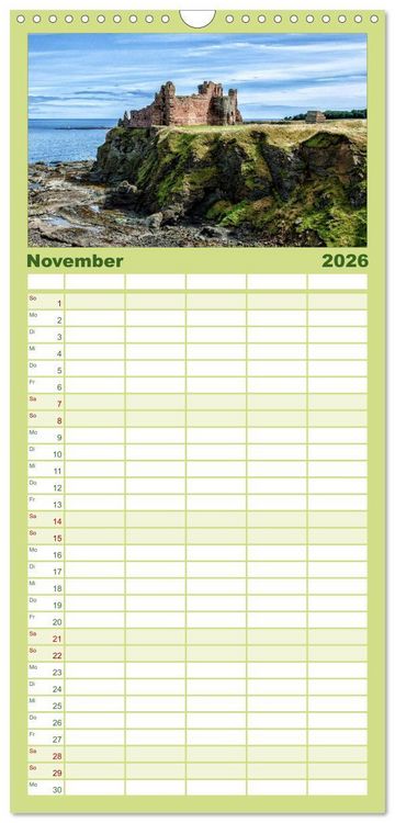 Produktbild: Familienplaner 2026 - Schottlands Castles - Zeugen der Vergangenheit mit 5 Spalten (Wandkalender, 21 x 45 cm) CALVENDO