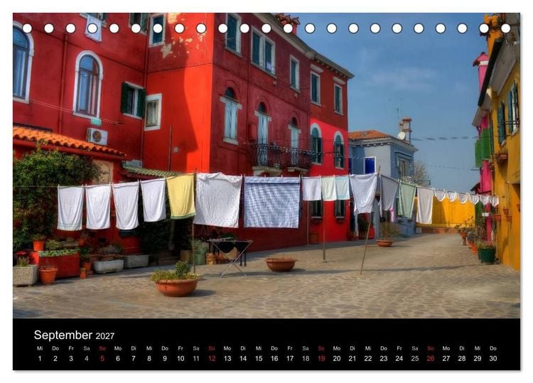 Produktbild: Die bunten H&auml;user von Burano (Tischkalender 2027 DIN A5 quer), CALVENDO Monatskalender