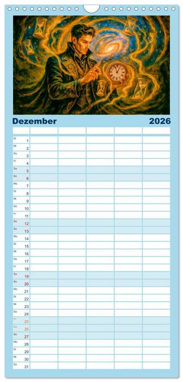 Produktbild: Familienplaner 2026 - Magische Meister - Kalender &uuml;ber Zauberer und ihre Kr&auml;fte mit 5 Spalten (Wandkalender, 21 x 45 cm) CALVENDO