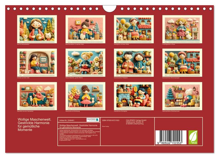 Produktbild: Wollige Maschenwelt. Gestrickte Harmonie f&uuml;r gem&uuml;tliche Momente (Wandkalender 2026 DIN A4 quer), CALVENDO Monatskalender
