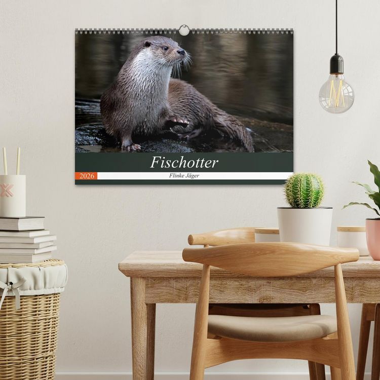 Produktbild: Fischotter, flinke J&auml;ger (Wandkalender 2026 DIN A3 quer), CALVENDO Monatskalender