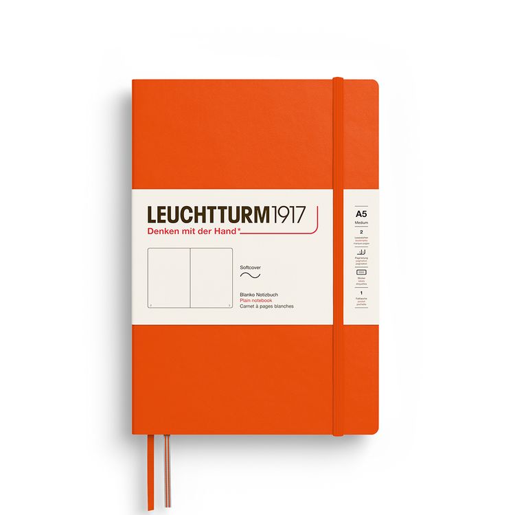 Produktbild: Notizbuch Medium (A5), Softcover, 123 nummerierte Seiten, Pumpkin, blanko