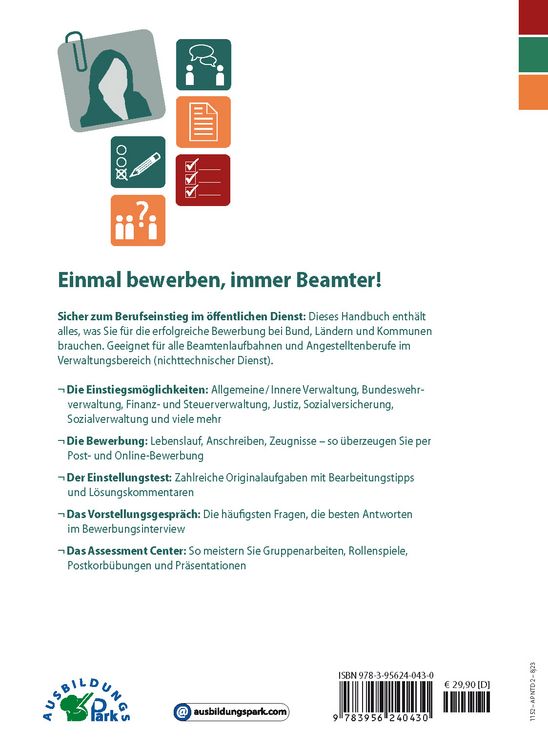 Produktbild: Die Bewerbung zur Ausbildung im &ouml;ffentlichen Dienst