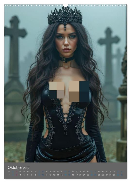 Produktbild: Gothic Dessous Fantasien (hochwertiger Premium Wandkalender 2027 DIN A2 hoch), Kunstdruck in Hochglanz