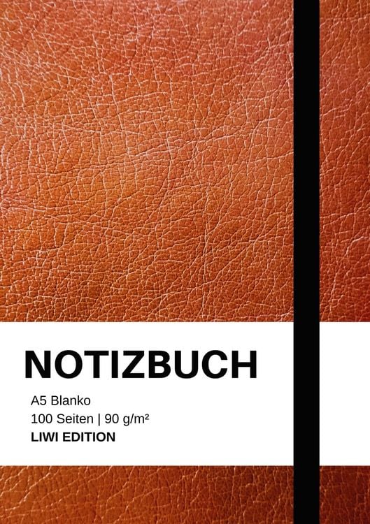 Produktbild: Notizbuch A5 blanko - 100 Seiten 90g/m&sup2; - Soft Cover Braun - Papier