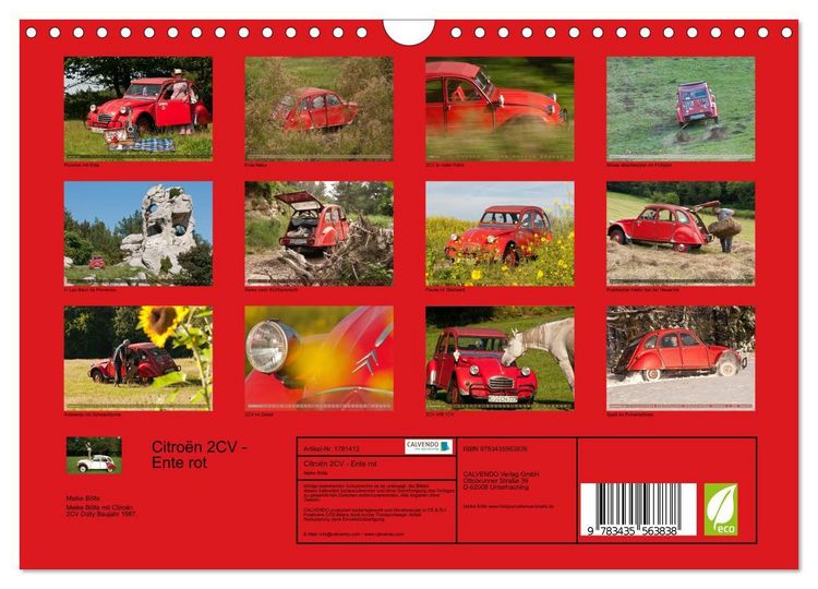 Produktbild: Citro&euml;n 2CV - Ente rot (Wandkalender 2025 DIN A4 quer), CALVENDO Monatskalender
