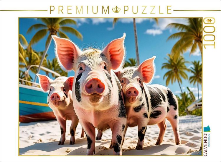 Produktbild: CALVENDO Puzzle Neugieriges Borstenvieh auf Futtersuche | 1000 Teile Lege-Gr&ouml;&szlig;e 64x48cm Foto-Puzzle f&uuml;r gl&uuml;ckliche Stunden