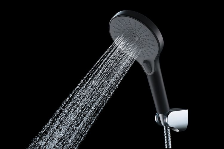 Produktbild: Duschkopf Mod. Ultimate Shower Schwarz/Grau, &Oslash; 13 cm