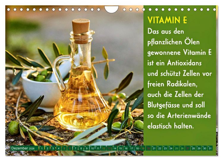 Produktbild: VITAMINE - Gesundheit aus der Natur (Wandkalender 2026 DIN A4 quer), CALVENDO Monatskalender