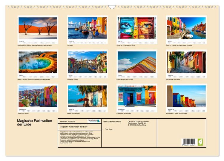 Produktbild: Magische Farbwelten der Erde (Wandkalender 2026 DIN A2 quer), CALVENDO Monatskalender