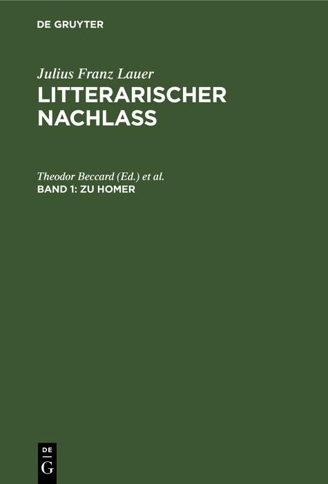 Produktbild: Zu Homer