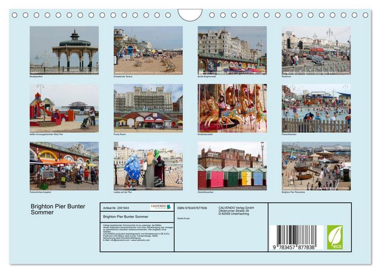 Produktbild: Brighton Pier Bunter Sommer (Wandkalender 2026 DIN A4 quer), CALVENDO Monatskalender