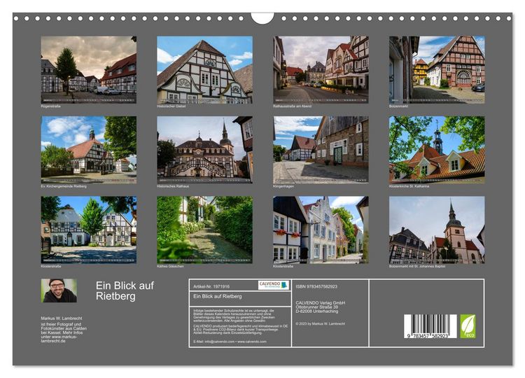 Produktbild: Ein Blick auf Rietberg (Wandkalender 2026 DIN A3 quer), CALVENDO Monatskalender