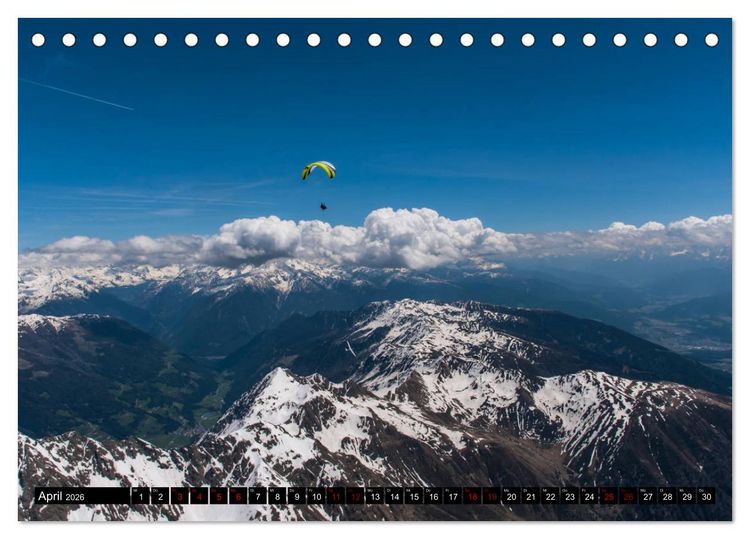 Produktbild: Paragliding - unvergessliche Momente erleben (Tischkalender 2026 DIN A5 quer), CALVENDO Monatskalender