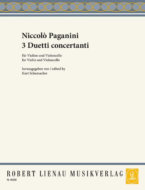 Produktbild: Paganini, N: 3 Duetti f&uuml;r Violine und Violoncello