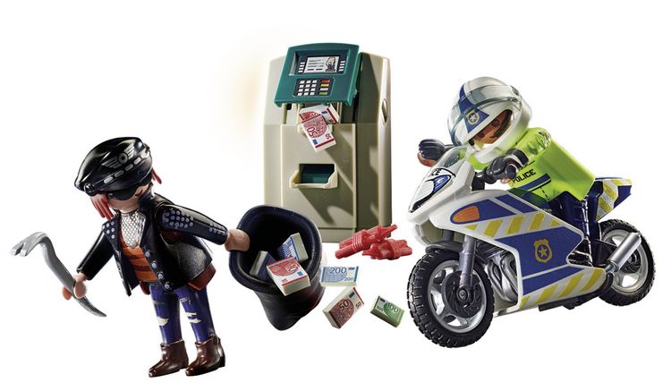 Produktbild: PLAYMOBIL&reg; 70572 Polizei-Motorrad: Verfolgung des Geldr&auml;ubers