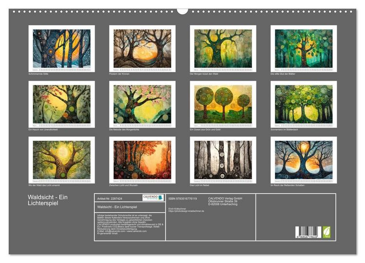 Produktbild: Waldsicht - Ein Lichterspiel (Wandkalender 2027 DIN A2 quer), CALVENDO Monatskalender