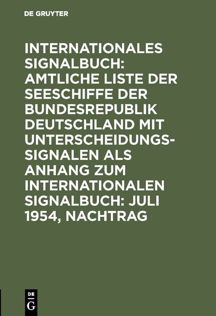 Produktbild: Juli 1954, Nachtrag