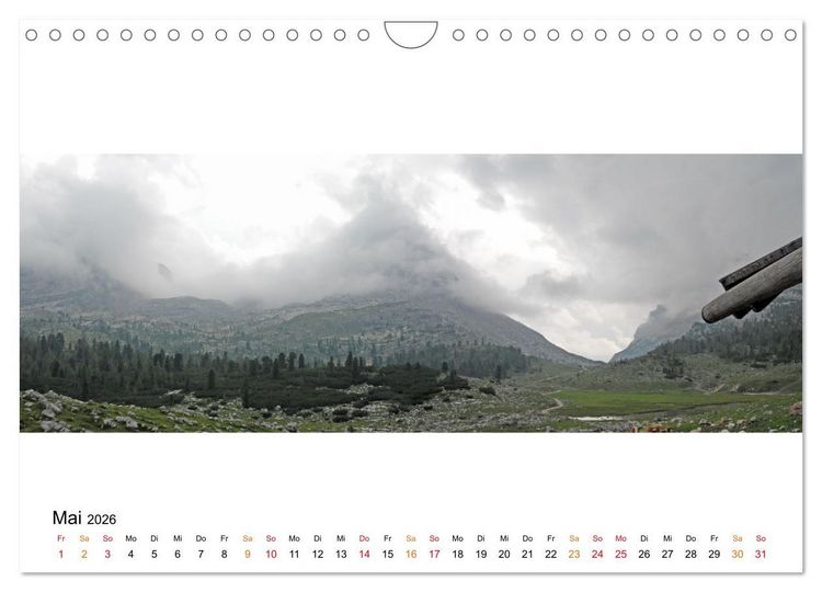 Produktbild: Der Dolomiten H&ouml;henweg EINS in Panoramabildern (Wandkalender 2026 DIN A4 quer), CALVENDO Monatskalender
