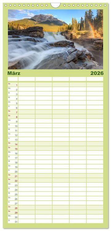 Produktbild: Familienplaner 2026 - KANADA - Rocky Mountains mit 5 Spalten (Wandkalender, 21 x 45 cm) CALVENDO