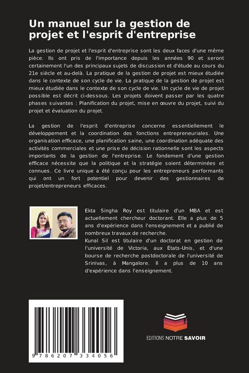 Produktbild: Un manuel sur la gestion de projet et l'esprit d'entreprise