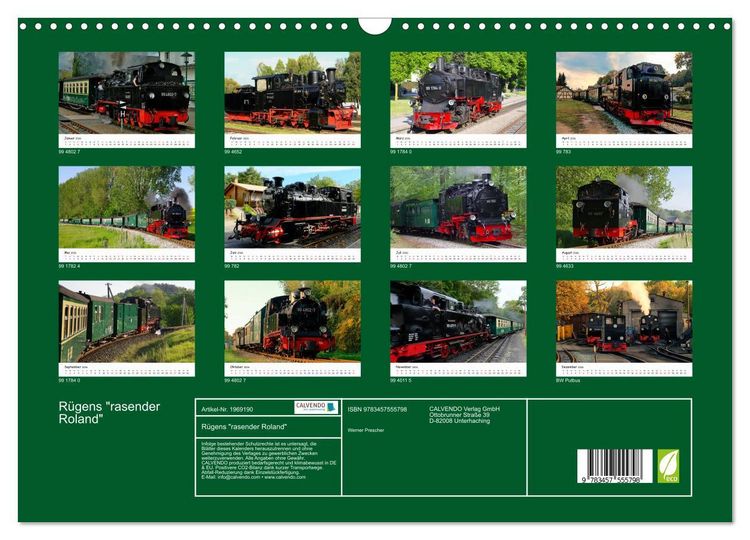 Produktbild: R&uuml;gens "rasender Roland" (Wandkalender 2026 DIN A3 quer), CALVENDO Monatskalender