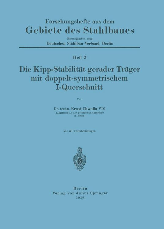 Produktbild: Die Kipp-Stabilit&auml;t gerader Tr&auml;ger mit doppelt-symmetrischem I-Querschnitt