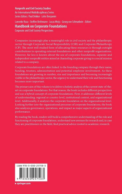 Produktbild: Handbook on Corporate Foundations