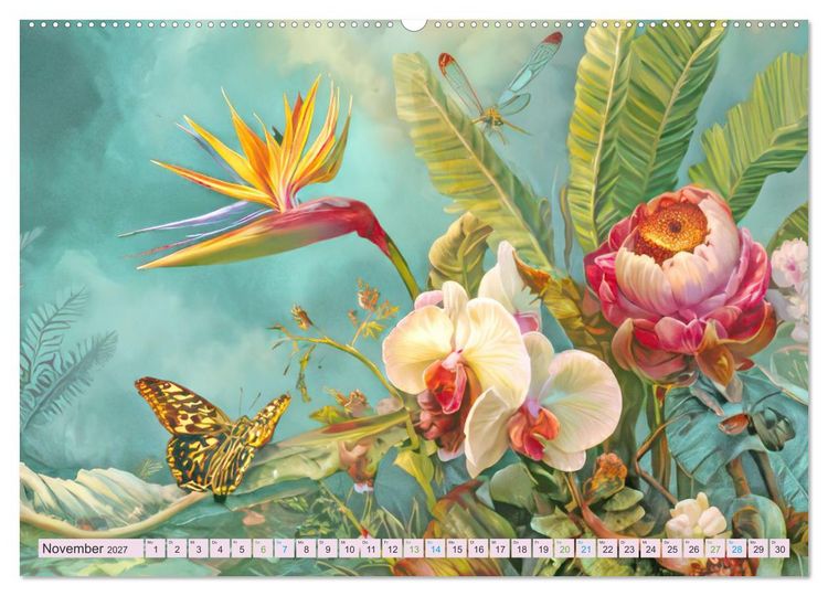 Produktbild: Exotische Pflanzenwelt - Illustrationen (Wandkalender 2027 DIN A2 quer), CALVENDO Monatskalender