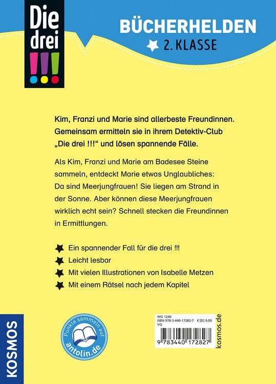 Produktbild: Die drei !!!, B&uuml;cherhelden 2. Klasse, Das R&auml;tsel der Meerjungfrau