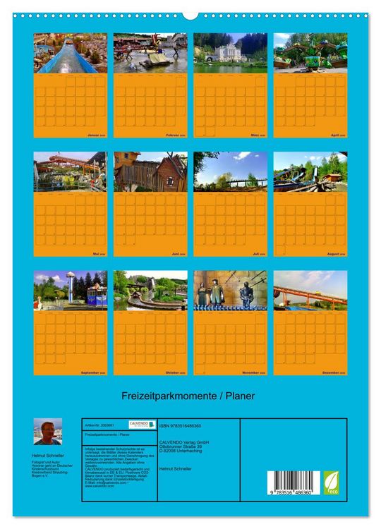 Produktbild: Freizeitparkmomente / Planer (hochwertiger Premium Wandkalender 2026 DIN A2 hoch), Kunstdruck in Hochglanz