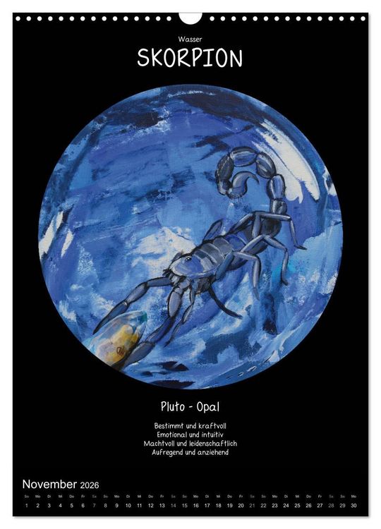 Produktbild: Sternzeichen - Charakter - Planeten - Edelsteine (Wandkalender 2026 DIN A3 hoch), CALVENDO Monatskalender