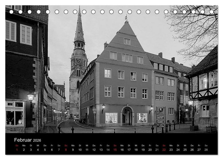Produktbild: Hannover Monochrome Impressionen (Tischkalender 2026 DIN A5 quer), CALVENDO Monatskalender